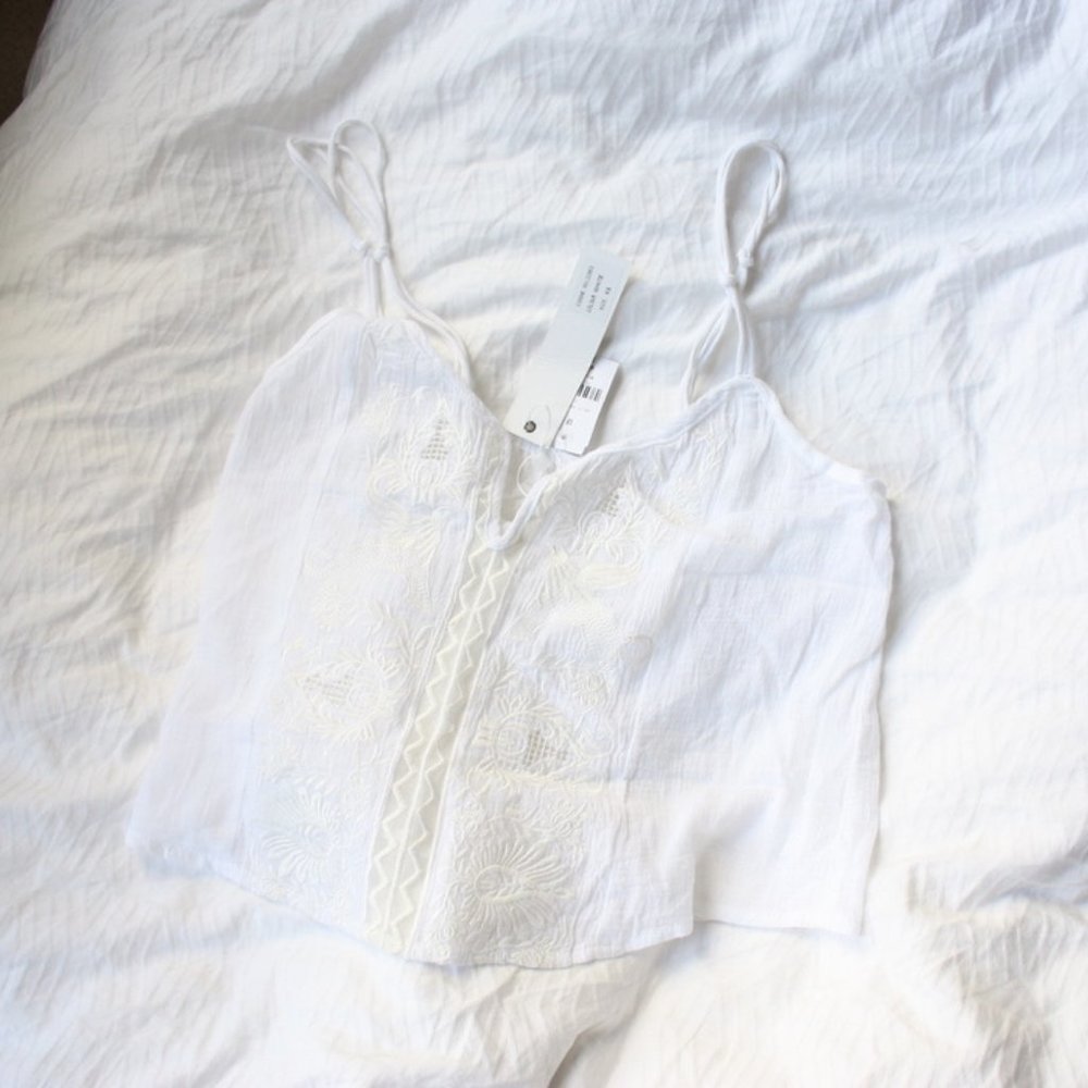 NEW White Flowy Boho Top from LF